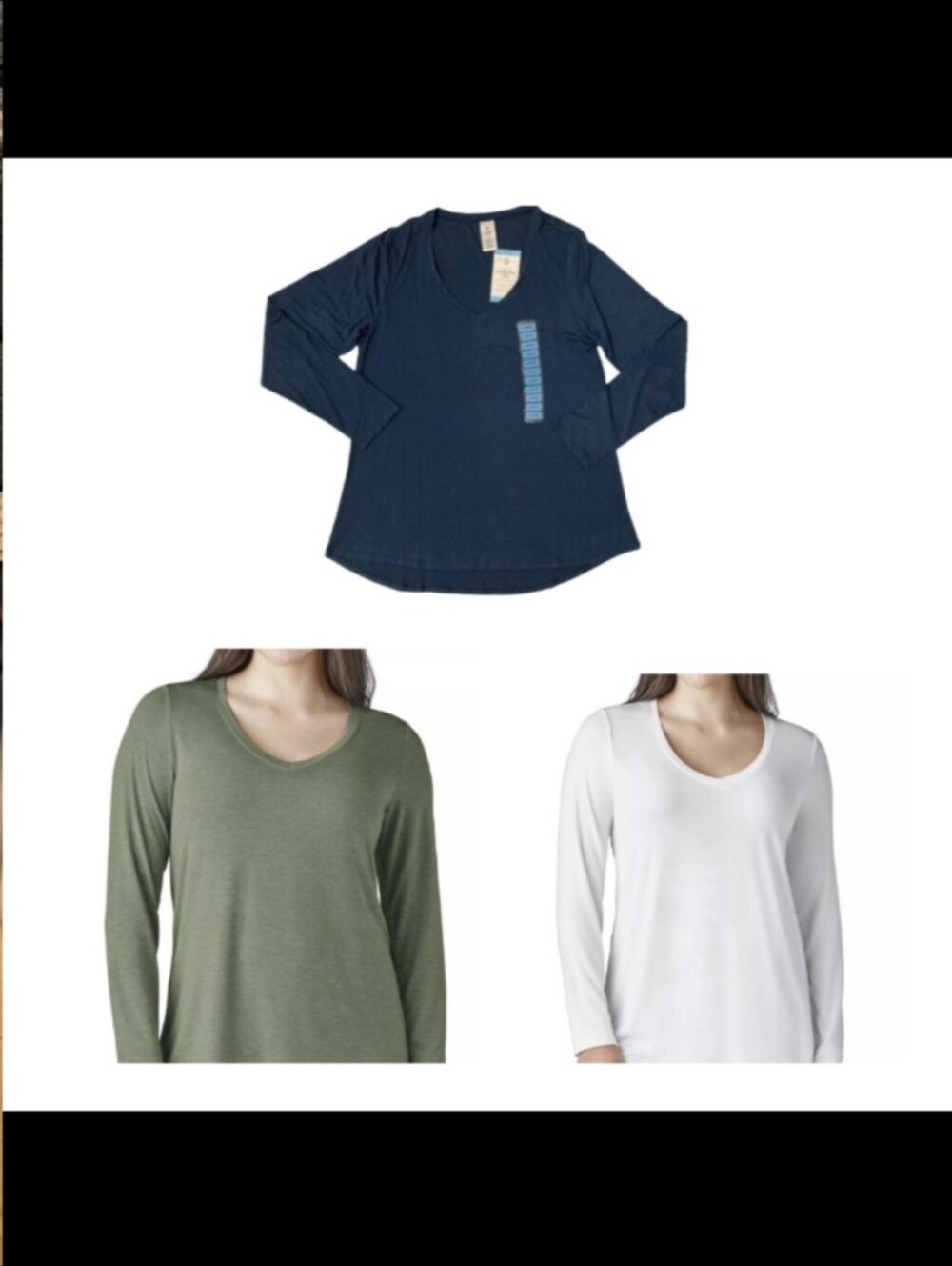 3 Nwts Members Mark Long Sleeve Relaxed Fit tops